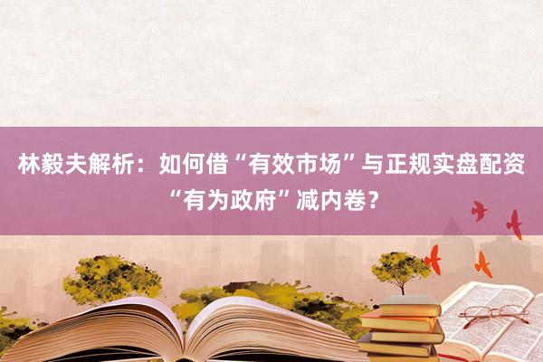 林毅夫解析:如何借“有效市场”与正规实盘配资“有为政府”减内卷?