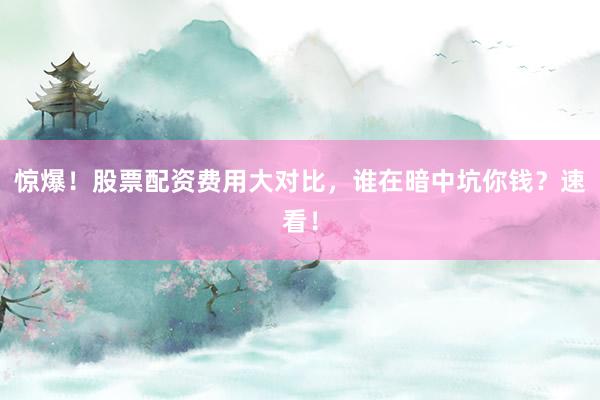 惊爆！股票配资费用大对比，谁在暗中坑你钱？速看！