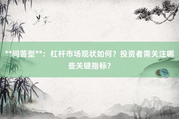 **问答型**：杠杆市场现状如何？投资者需关注哪些关键指标？