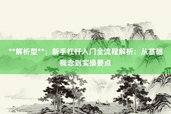 **解析型**：新手杠杆入门全流程解析：从基础概念到实操要点