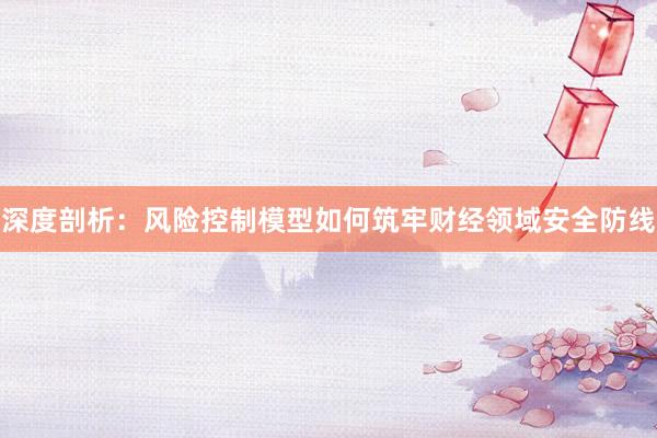 深度剖析：风险控制模型如何筑牢财经领域安全防线