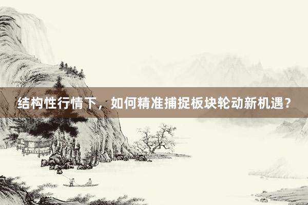 结构性行情下，如何精准捕捉板块轮动新机遇？