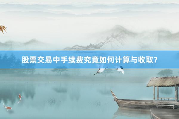 股票交易中手续费究竟如何计算与收取？
