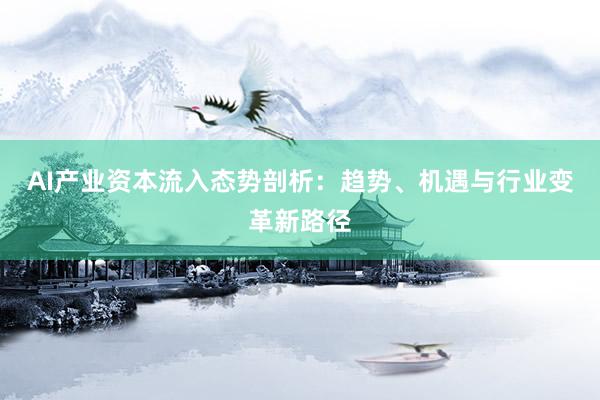AI产业资本流入态势剖析：趋势、机遇与行业变革新路径