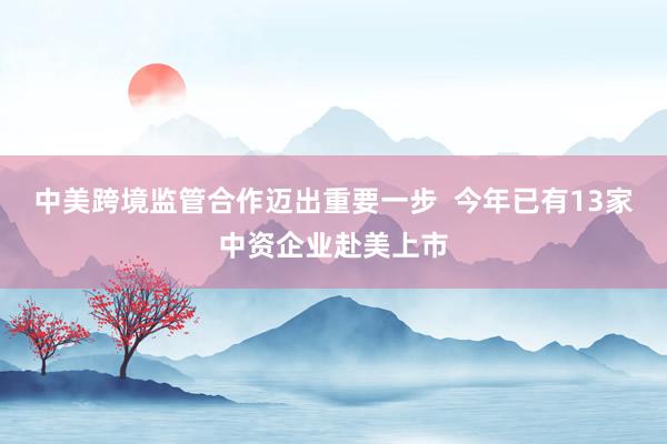中美跨境监管合作迈出重要一步  今年已有13家中资企业赴美上市