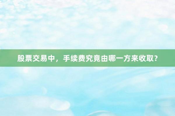 股票交易中，手续费究竟由哪一方来收取？