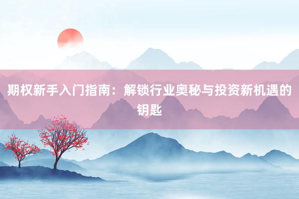 期权新手入门指南：解锁行业奥秘与投资新机遇的钥匙