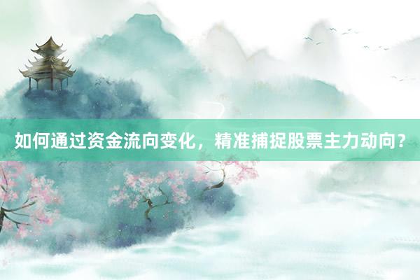 如何通过资金流向变化，精准捕捉股票主力动向？