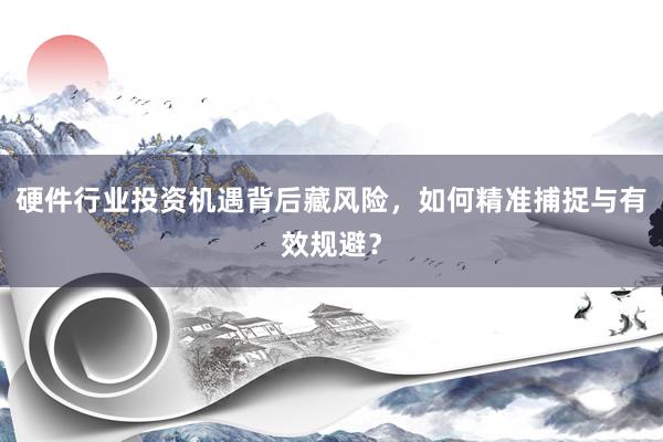 硬件行业投资机遇背后藏风险，如何精准捕捉与有效规避？