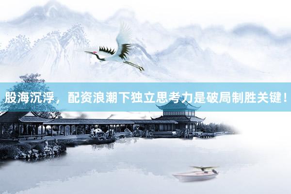 股海沉浮，配资浪潮下独立思考力是破局制胜关键！