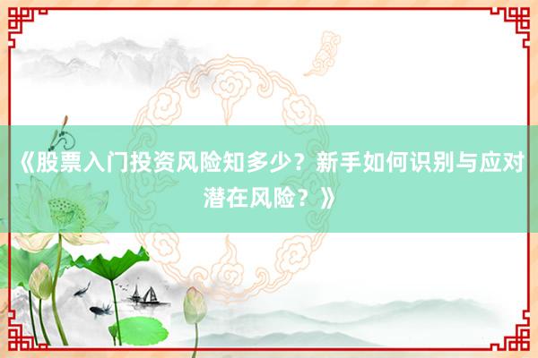 《股票入门投资风险知多少？新手如何识别与应对潜在风险？》