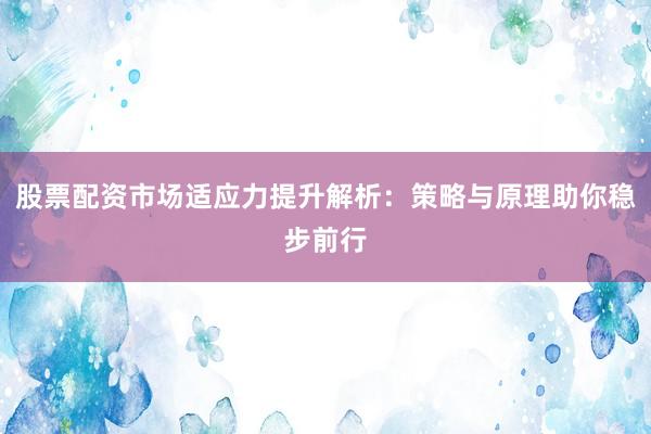 股票配资市场适应力提升解析：策略与原理助你稳步前行