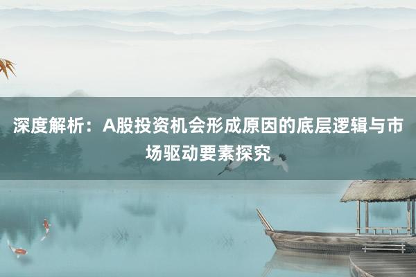 深度解析：A股投资机会形成原因的底层逻辑与市场驱动要素探究