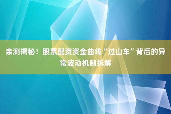 亲测揭秘！股票配资资金曲线“过山车”背后的异常波动机制拆解