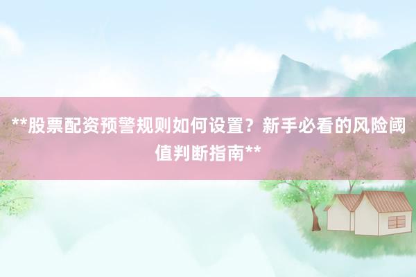 **股票配资预警规则如何设置？新手必看的风险阈值判断指南**